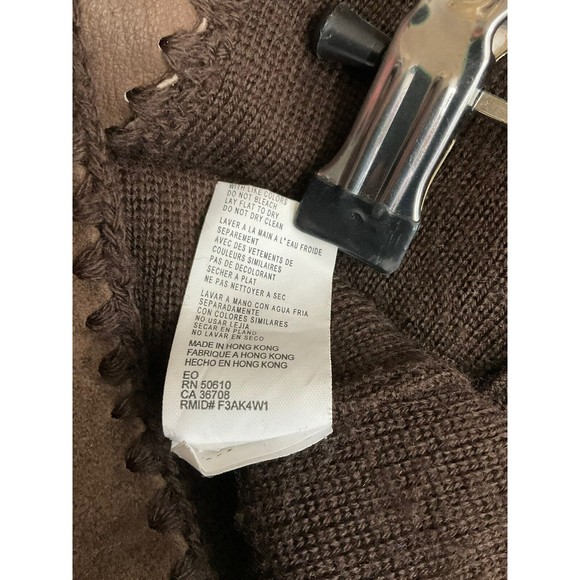 VTG Anne Klein Womens Wool Suede Cardigan M Brown 90s Fairy Goblincore Retro - Picture 5 of 6